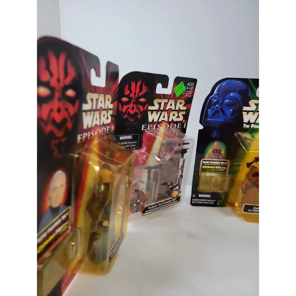 Hasbro Star Wars Episode 1 TPM Lot of 3 Star Wars Commtech Chip Jawa Naboo Set